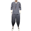 Image of Linen Men's T-shirt Suit Style Summer Retro Shopping