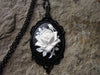 Image of Victoria Black Rose With White Or White Rose With Black Necklace Shopping