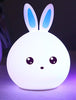 Image of Cute Night Light Animal Rabbit Night lamps Touch Sensor Silicone LED Colorful Lights Shopping