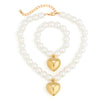 Image of Geometric Beads All-match Beaded Love Necklace And Bracelet Shopping