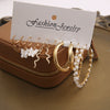 Image of Simple Temperament Dripping Butterfly Snake Pearl Earrings 5-piece Set Shopping