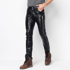 Leather Pants Men Winter Slim Korean Version Shopping