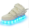 Image of Children's shoes led light shoes children's wings light shoes usb charging colorful luminous shoes casual light shoes Shopping