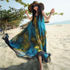 Image of Women's Bohemian Feather Printed Chiffon Dress Shopping