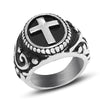 Image of Titanium Steel Personality Vintage Cross Men's Ring Shopping