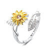 Image of Gold And Silver Two-tone Sunflower Flower Ring Shopping