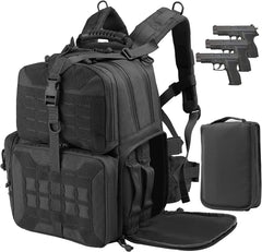 Tactical Range Backpack Bag, VOTAGOO Range Activity Bag For Handgun And Ammo, 3 Pistol Carrying Case For Hunting Shooting Shopping