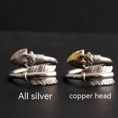 925 Thai Silver Bow And Arrow Ring Personality Fashion