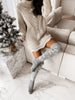 Image of Women Long Socks Christmas Women Knitted Cotton Woolen Stocking Warm Thigh High Over The Knee Cute Deer Printing Socks Twist Cable Crochet Shopping