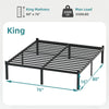 Image of Classic Iron Bed Frame Mattress Under Bed Storage No Box Spring Needed Singe Full Queen King Size Black Shopping