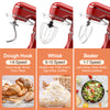 Image of 3-IN-1 Electric Stand Mixer, 660W 10-Speed With Pulse Button, Attachments Include 6.5QT Bowl, Dough Hook, Beater, Whisk For Most Home Cooks, Empire Red Shopping