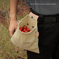 Outdoor Picking Multifunctional Bag, Hanging Waist Kit, Waist Strap Bag, Folding Canvas Kit Canvas Fruit Harvest Pouch For Jungle Camping Hiking Hunting, Foldable Shopping