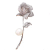 Image of Women's Fashion Pearl Inlaid Zircon Camellia Brooch Shopping