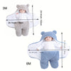 Image of Winter Baby Sleeping Bag Bear Nap Printed Sleeping Bag, Suitable For Babies Aged 0-10 Months, Soft Nap Mat With Removable Pillow Shopping