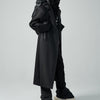 Image of Autumn And Winter Wool Unbuttoned Loose Padded Shoulder Mid-length Patchwork Coat Shopping