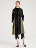 Image of Women's New Retro Color Matching British Style Trench Coat Shopping