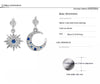 Image of Silver Stud Rhinestone-encrusted Asymmetric Star And Moon Stud Earring Fashion Simple Shopping