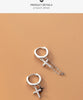 Image of Short Cross Chain Ear Clip Women's Rhinestone Earrings Shopping