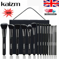 15Pcs Black Make Up Brushes Woman Set With Bag Foundation Eyeliner Eyeshadow Shopping111