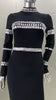 Image of Women's Fashion Rhinestone Half Turtleneck Black Dress Shopping