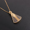 Image of Fashionable Golden Hollow Copper-plated Gold Inlaid Zircon Lace Pendant Religious Necklace Ornament Accessories Shopping