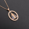 Image of Fashionable Golden Hollow Copper-plated Gold Inlaid Zircon Lace Pendant Religious Necklace Ornament Accessories Shopping