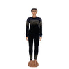 Image of Women's Fashion Stretch Gold Velvet Hot Drilling Suit Shopping