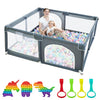 Image of Play Pen For Babies And Toddlers, Baby Play Yard With Gate For Limited Space 47x47x26  Baby Fence With Breathable Mesh, Safety Indoor & Outdoor Activity Center Shopping