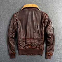 Men's Genuine Leather G1 First Layer Leather Motorcycle Jacket