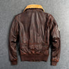 Image of Men's Genuine Leather G1 First Layer Leather Motorcycle Jacket Shopping