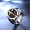 Image of Fashion Men's Simplicity Design Jesus Cross Ring Shopping