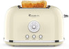 Image of Toaster 2 Slice Retro Toaster Stainless Steel With 6 Bread Shade Settings And Bagel Cancel Defrost Reheat Function, Cute Bread Toaster With Extra Wide Slot And Removable Crumb Tray Shopping