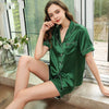 Image of Silk Pajamas Women's Short-sleeved Shorts Two-piece Set Silk Pajamas Shopping