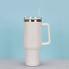 Image of Stainless Steel Water Tumbler 40 Oz Cup Handle Straw Insulated Bottle Dupe Mug Shopping