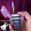 Image of Transparent Shell Double Arc Lighter  Waterproof And Windproof Outdoor Lighter Lighting Multi-purpose Electronic Cigarette Lighter Shopping