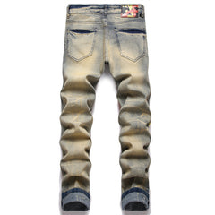 Printing And Dyeing Feet Men's Jeans