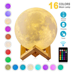 LED Night Lights Moon Lamp 3D Print Moonlight Timeable Dimmable Rechargeable Bedside Table Desk Lamp Children's Leds Night Light Shopping