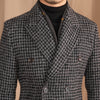 Image of Wool Double Breasted Houndstooth Coat Mid-length Coat Shopping