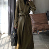 Image of Stylish Green Loose Lace-up Coat Shopping