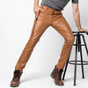 Image of Leather Pants Men Winter Slim Korean Version Shopping