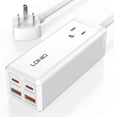 USB C Charger, MANTO 65W 5-in-1 GaN USB Charging Station, Super Fast Charger With 2 USB C Ports, 2 USB Ports And 1 Outlet, USB C Power Strip Shopping