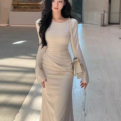 Elegant Fish Tail Niche Design Long Sleeved Dress Shopping