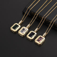 RETRO Geometric Color Zircon Necklace Shopping