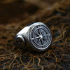 Image of Retro Navy Knight Titanium Steel Men's Ring Shopping