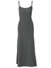 Image of High-Waist Slimming Strap Dress, Solid Color Casual A-Line Knee-Length For Women Shopping