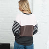 Image of Striped Splicing Knitwear Women's Long Sleeve Shopping