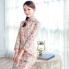 Image of Embroidered Sequins Vintage Standing Neck Cheongsam Shopping