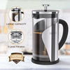 Image of TBGENIUS Cafetiere 2-4 Cups French Press 600ml Coffee Maker 4 Level Filtration System, Metal Housing, Perfect For Coffee Lover Gifts Morning Coffee - Brews Milk Froth And Tea Shopping