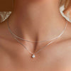 Image of High-grade Shining Double-layer Clavicle Chain Light Luxury Temperament V-neck S925 Sterling Silver Shopping