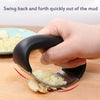 Image of Anual Stainless Steel Garlic Press Manual Garlic Mincer Chopping Garlic Tools Curve Fruit Vegetable Tools Kitchen Gadgets Garlic Press Rocker Stainsteel Garlic Crusher Black Peeler And Metal Scraper Shopping